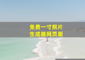 免费一寸照片生成器网页版