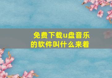 免费下载u盘音乐的软件叫什么来着