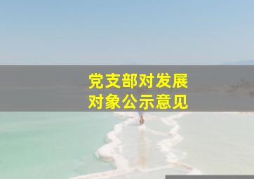 党支部对发展对象公示意见