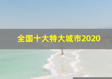 全国十大特大城市2020