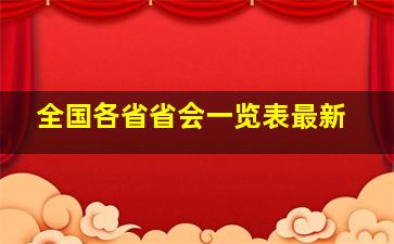 全国各省省会一览表最新