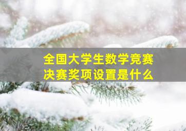 全国大学生数学竞赛决赛奖项设置是什么