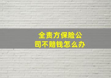 全责方保险公司不赔钱怎么办