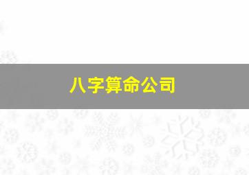 八字算命公司