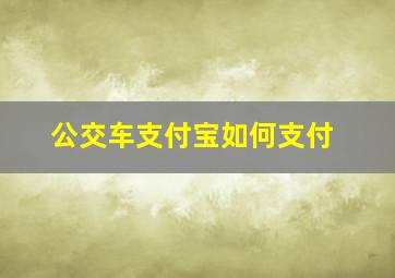 公交车支付宝如何支付