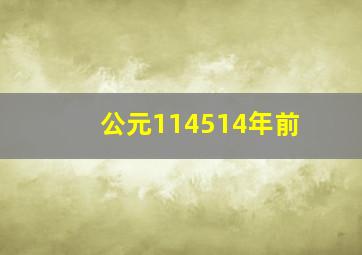 公元114514年前