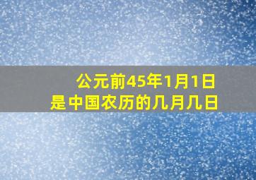 公元前45年1月1日是中国农历的几月几日