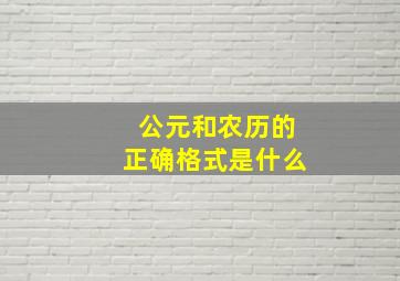 公元和农历的正确格式是什么