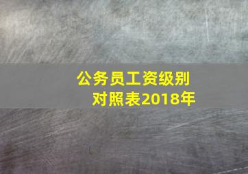 公务员工资级别对照表2018年