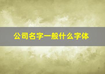 公司名字一般什么字体