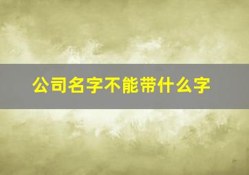 公司名字不能带什么字