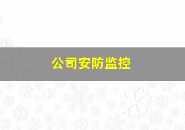 公司安防监控