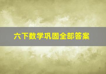 六下数学巩固全部答案