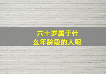 六十岁属于什么年龄段的人呢