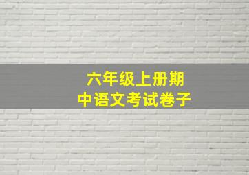 六年级上册期中语文考试卷子