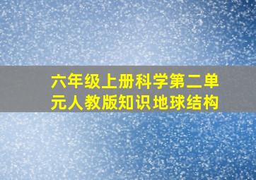 六年级上册科学第二单元人教版知识地球结构