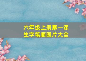 六年级上册第一课生字笔顺图片大全