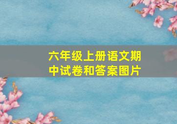 六年级上册语文期中试卷和答案图片