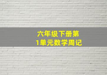 六年级下册第1单元数学周记