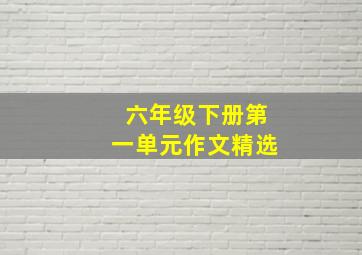 六年级下册第一单元作文精选