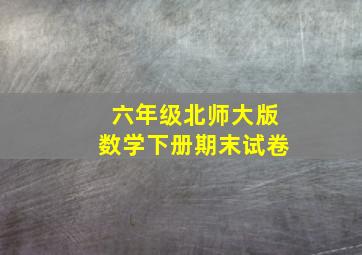 六年级北师大版数学下册期末试卷