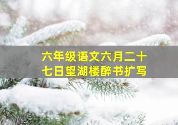 六年级语文六月二十七日望湖楼醉书扩写