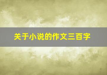 关于小说的作文三百字