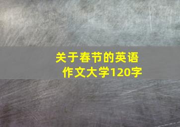 关于春节的英语作文大学120字