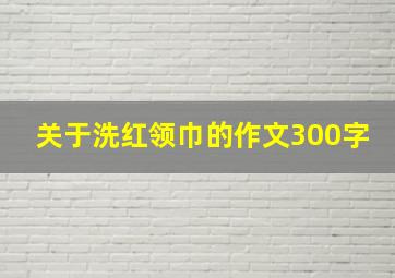 关于洗红领巾的作文300字