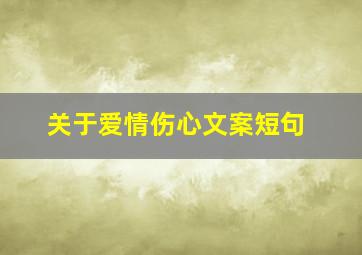 关于爱情伤心文案短句