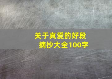 关于真爱的好段摘抄大全100字