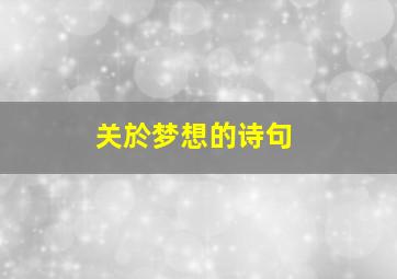 关於梦想的诗句