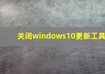 关闭windows10更新工具