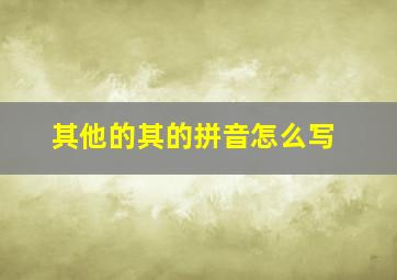 其他的其的拼音怎么写