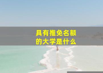 具有推免名额的大学是什么