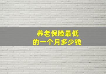 养老保险最低的一个月多少钱