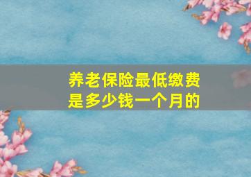 养老保险最低缴费是多少钱一个月的