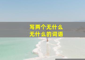 写两个无什么无什么的词语