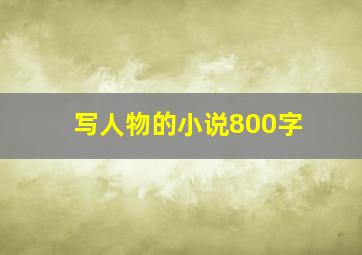 写人物的小说800字