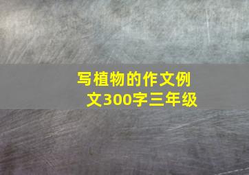 写植物的作文例文300字三年级