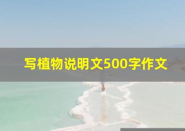 写植物说明文500字作文