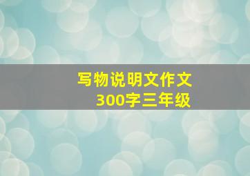 写物说明文作文300字三年级