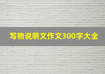 写物说明文作文300字大全