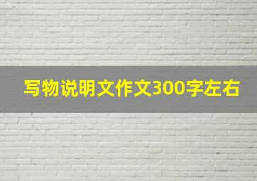 写物说明文作文300字左右