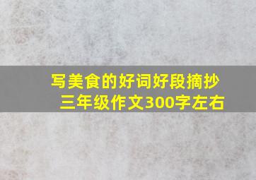 写美食的好词好段摘抄三年级作文300字左右