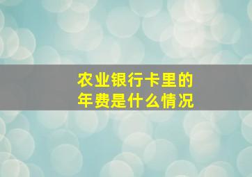 农业银行卡里的年费是什么情况