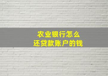 农业银行怎么还贷款账户的钱