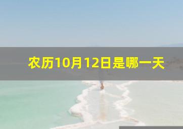 农历10月12日是哪一天