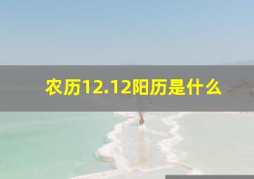 农历12.12阳历是什么