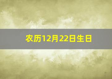 农历12月22日生日